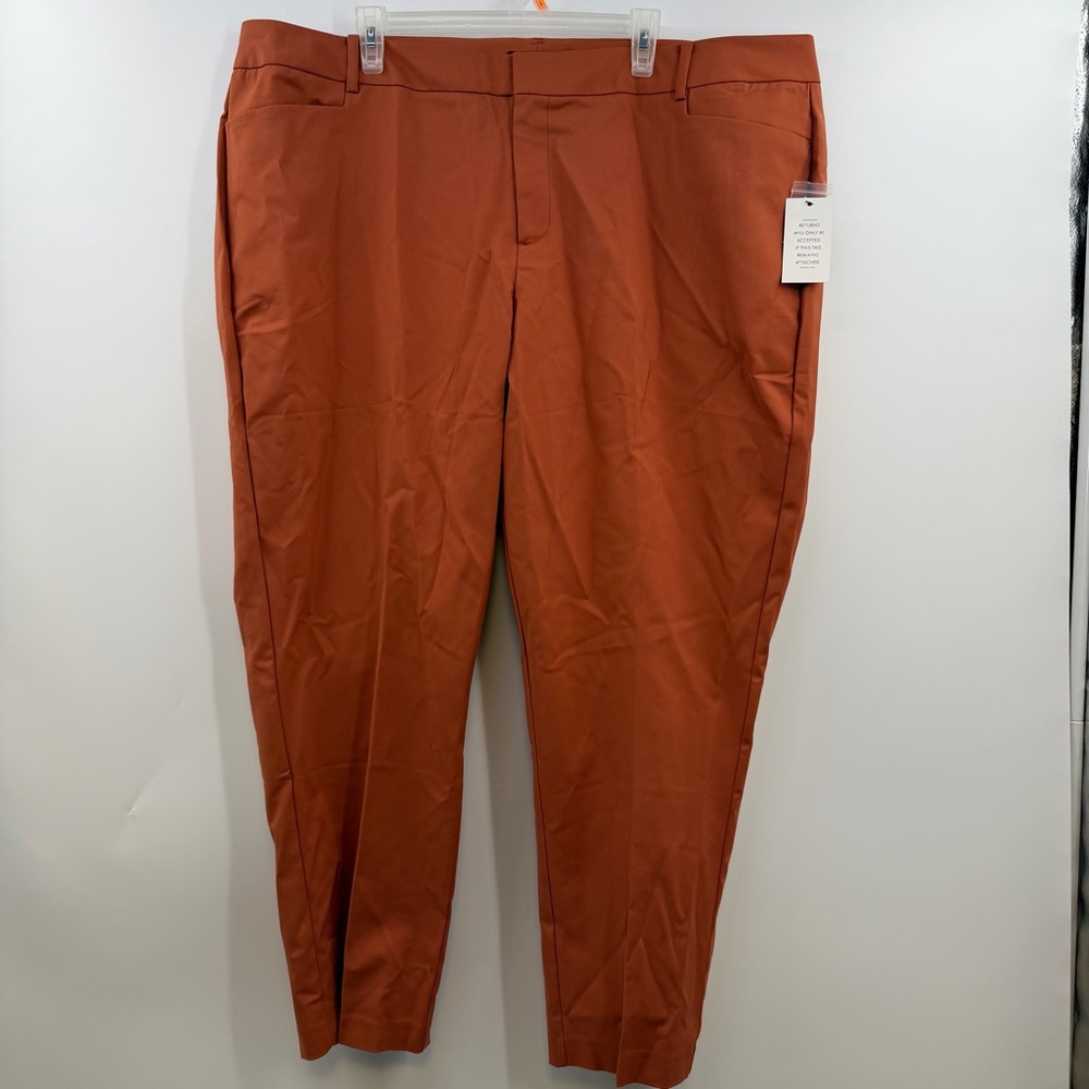 Eloquii Kady Fit Double Weave Pants 24R Terracotta NWT Ankle Trouser